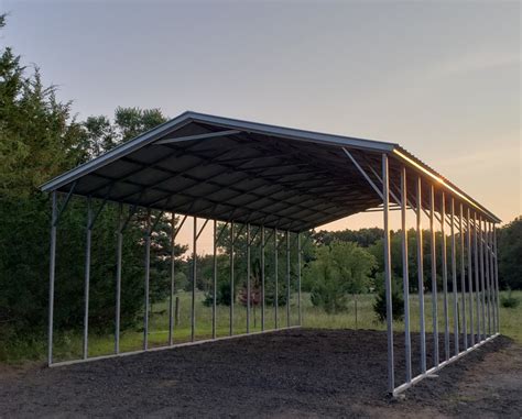 sheet metal car port|metal frame 20' tall carport.